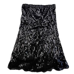 Ryu Skirt Women Medium Black Sequin Midi Great Gatsby Lined Sparkly